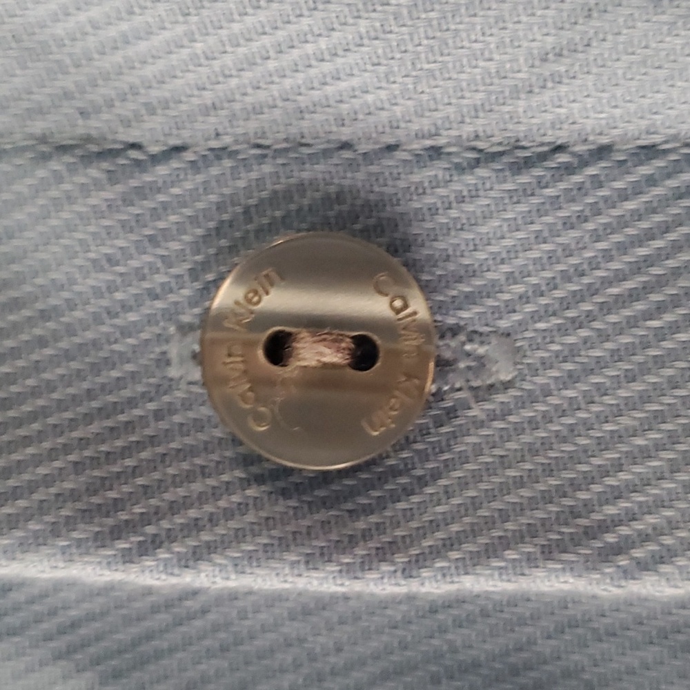 Calvin Klein Mens Blue Roll Tab Long‎ Sleeve Buttondown Shirt Size Large - Picture 5 of 11